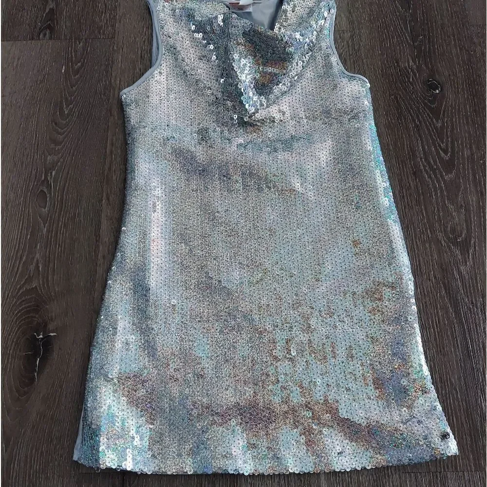 Disney Camp Rock Halloween Costume Silver Sequin Dress Large(14)